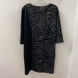LENNIE for nina leonard WOMEN'S DRESS black grey animal print L