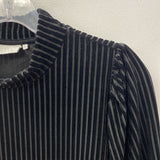 kaffe WOMEN'S DRESS black flocked stripes L