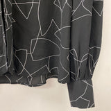 REITMANS WOMEN'S BLOUSE/SHIRT black white geo L
