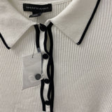 SAKS FIFTH AVE WOMEN'S SWEATER white black XS