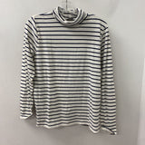 J CREW WOMEN'S TOP white navy stripe L