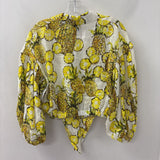 SARA ROKA WOMEN'S BLOUSE/SHIRT white yellow green M/42