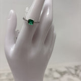 925 WOMEN'S RING silver green 8