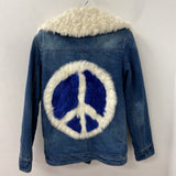 OPEN LADY STUDIOS WOMEN'S COAT blue white S/M