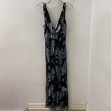 ZARA WOMEN'S PLUS DRESS black grey flocked XXL