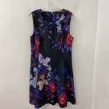 DKNY WOMEN'S DRESS black red purple floral 14
