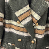 VERO MODA WOMEN'S COAT green tan white stripe M