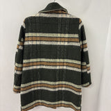 VERO MODA WOMEN'S COAT green tan white stripe M