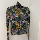 AFRM WOMEN'S TOP black multi colour floral M