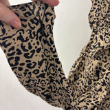 ZARA WOMEN'S DRESS beige black animal print L