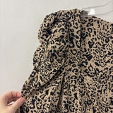 ZARA WOMEN'S DRESS beige black animal print L
