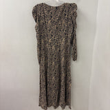 ZARA WOMEN'S DRESS beige black animal print L