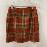 TALBOTS WOMEN'S SKIRT orange plaid 12