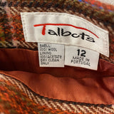 TALBOTS WOMEN'S SKIRT orange plaid 12